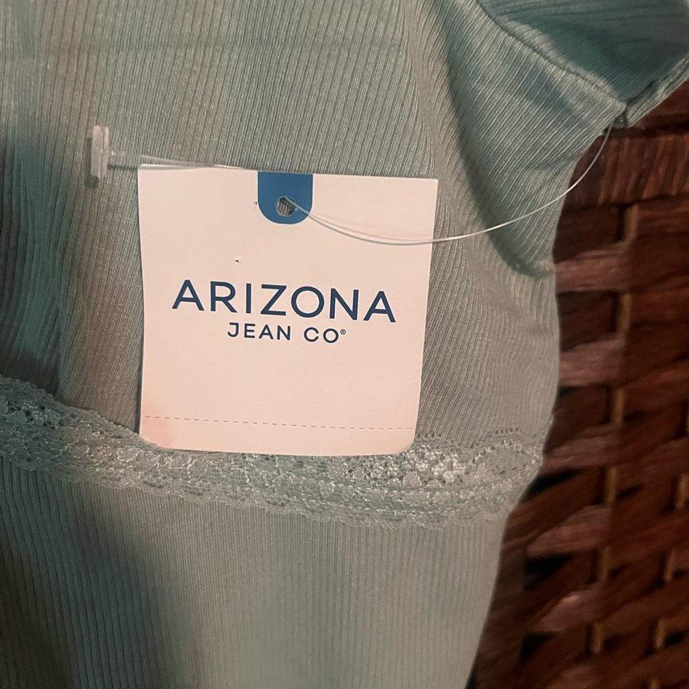 Arizona Light Blue Lace Trim Top - Picture 6 of 7
